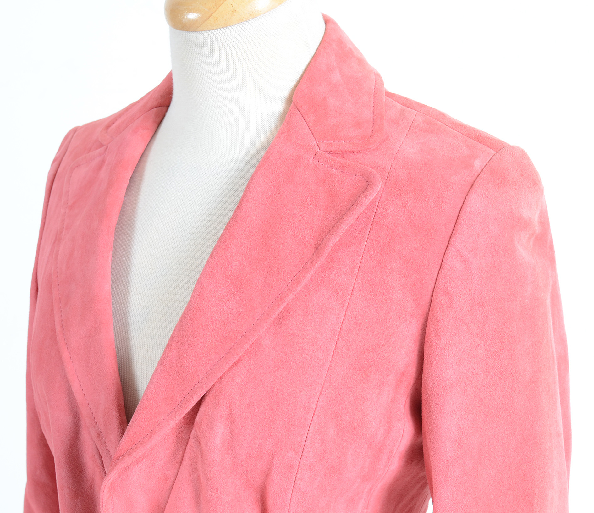 Rena Lange Pink Goat Skin Suede Jacket
