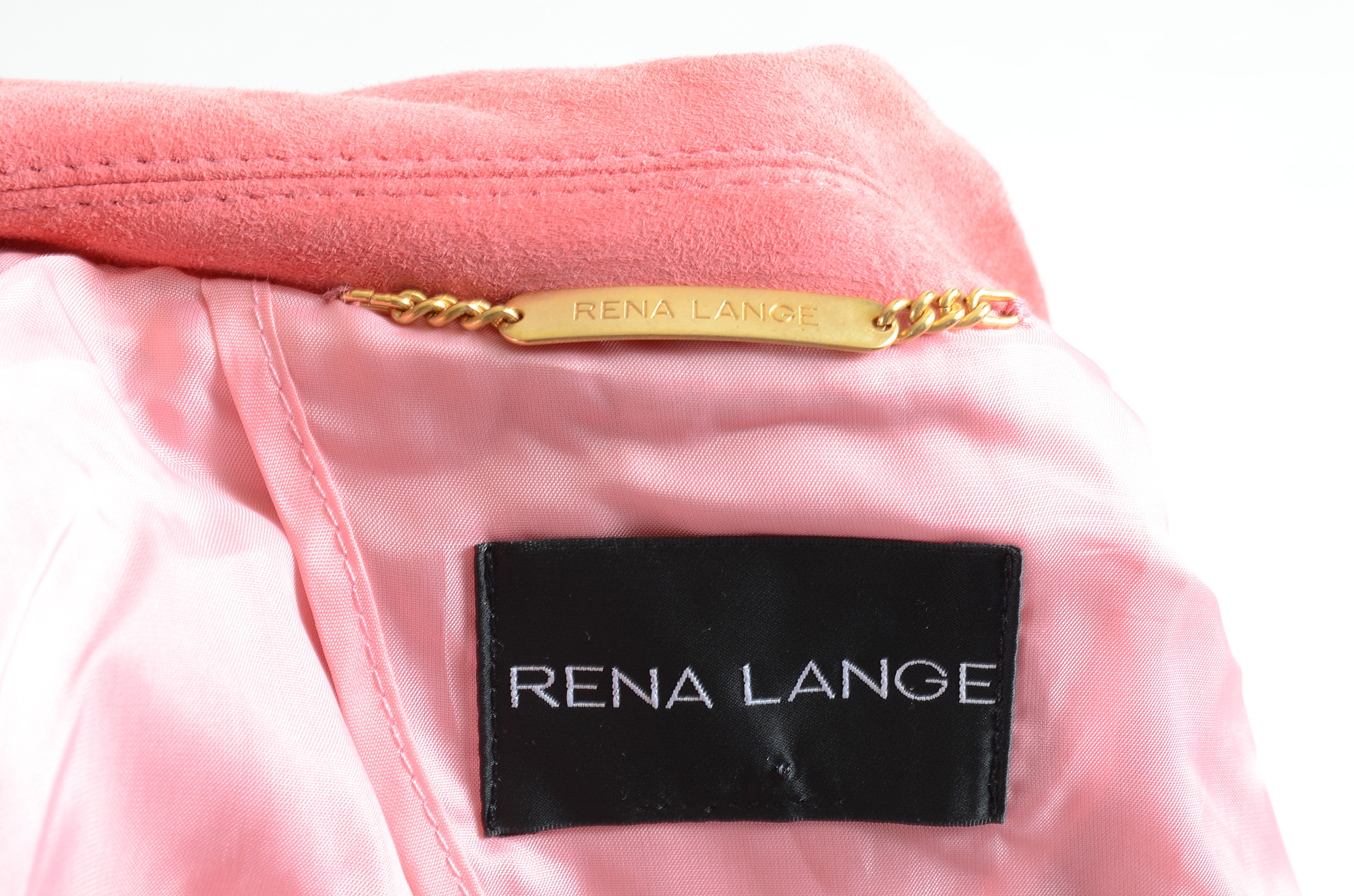 Rena Lange Pink Goat Skin Suede Jacket