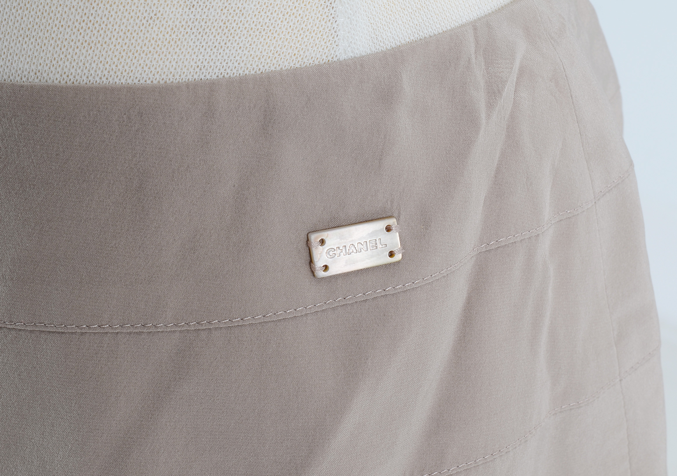 Chanel Grey Silk Skirt