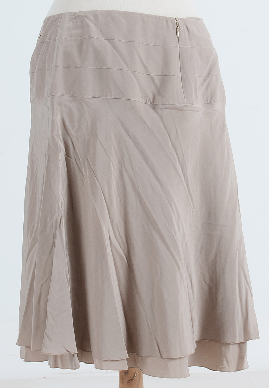 Chanel Grey Silk Skirt