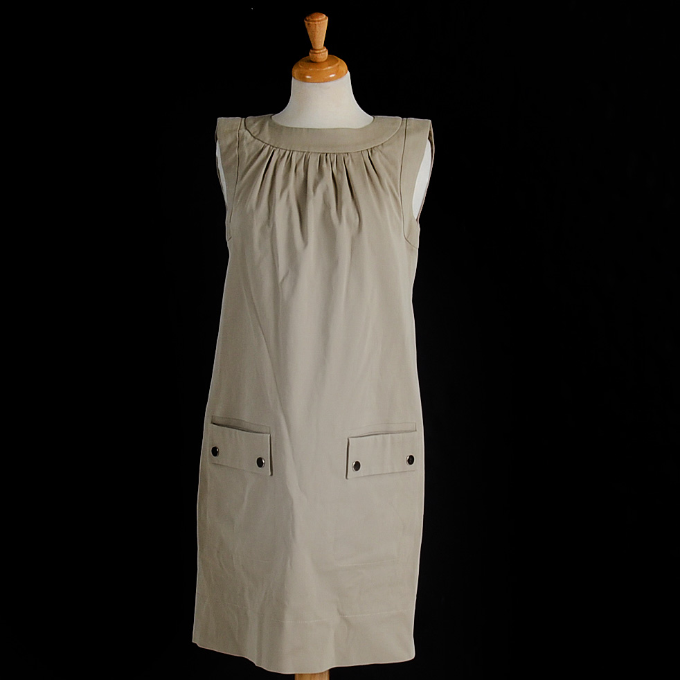 Dolce & Gabbana Cotton Khaki Shift Dress