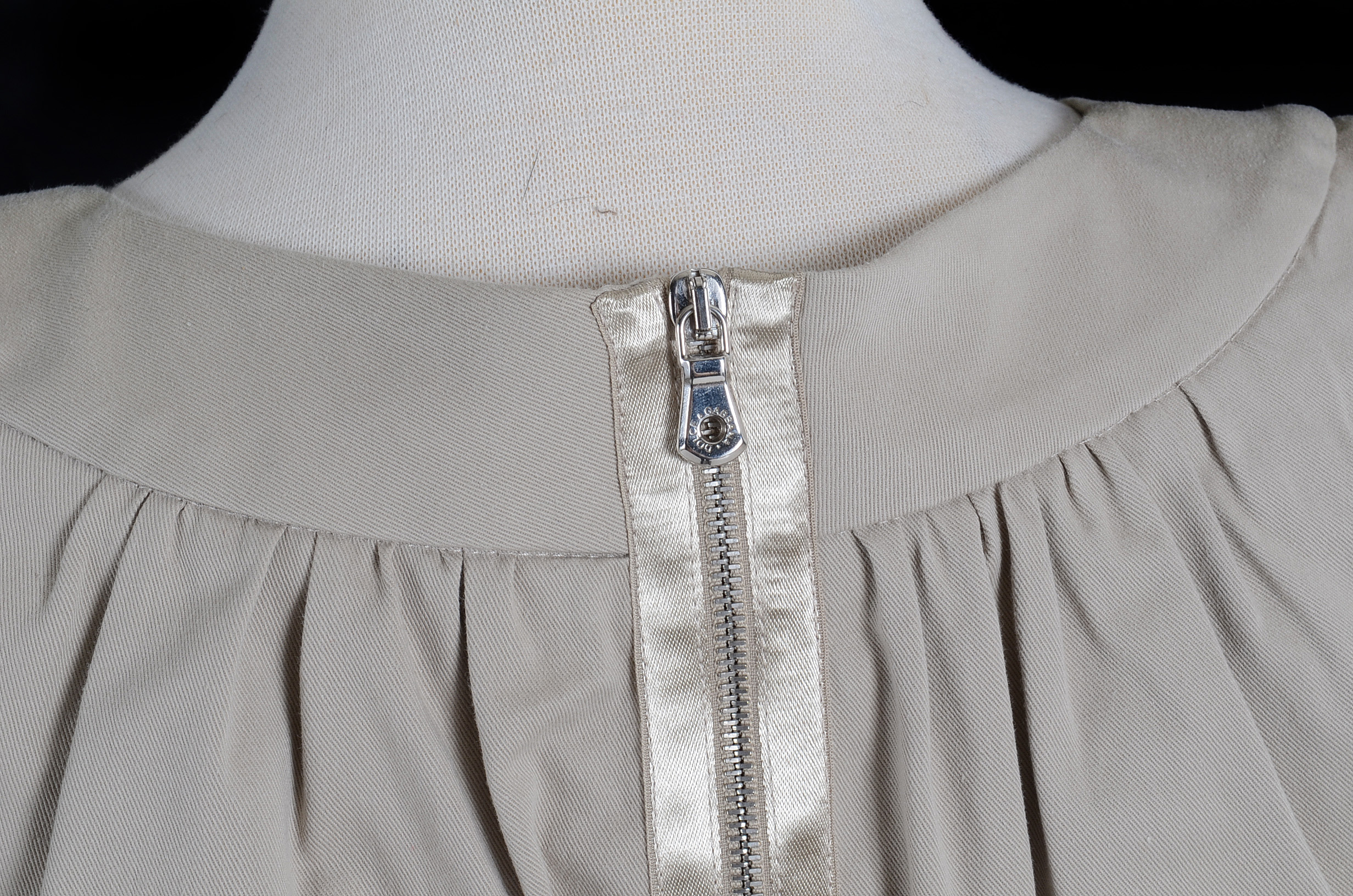 Dolce & Gabbana Cotton Khaki Shift Dress