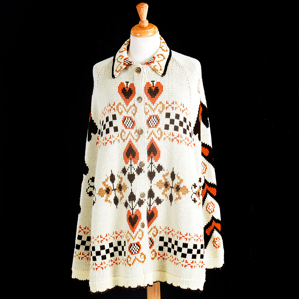 1970s Vintage JC Penny Fashions Knit Cape