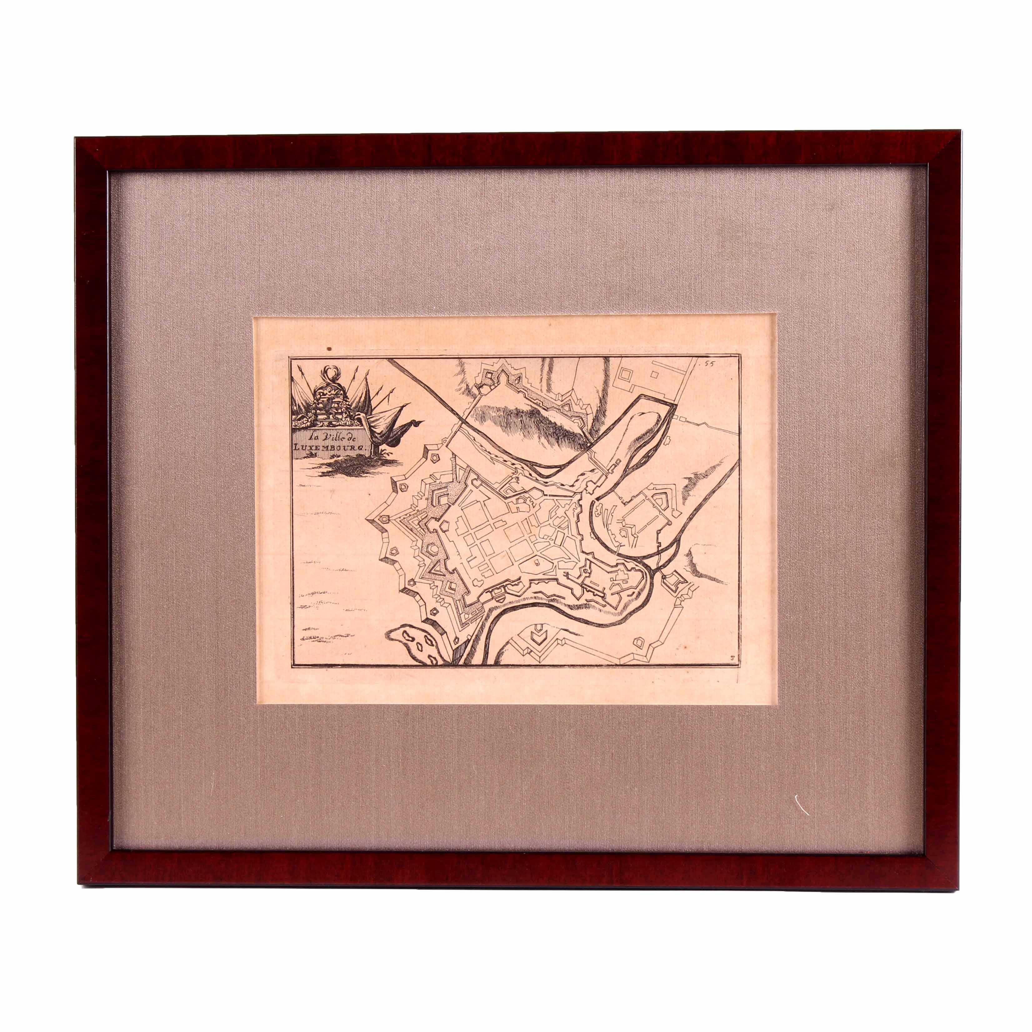 19th Century Luxemborg Map After 17th Century Original