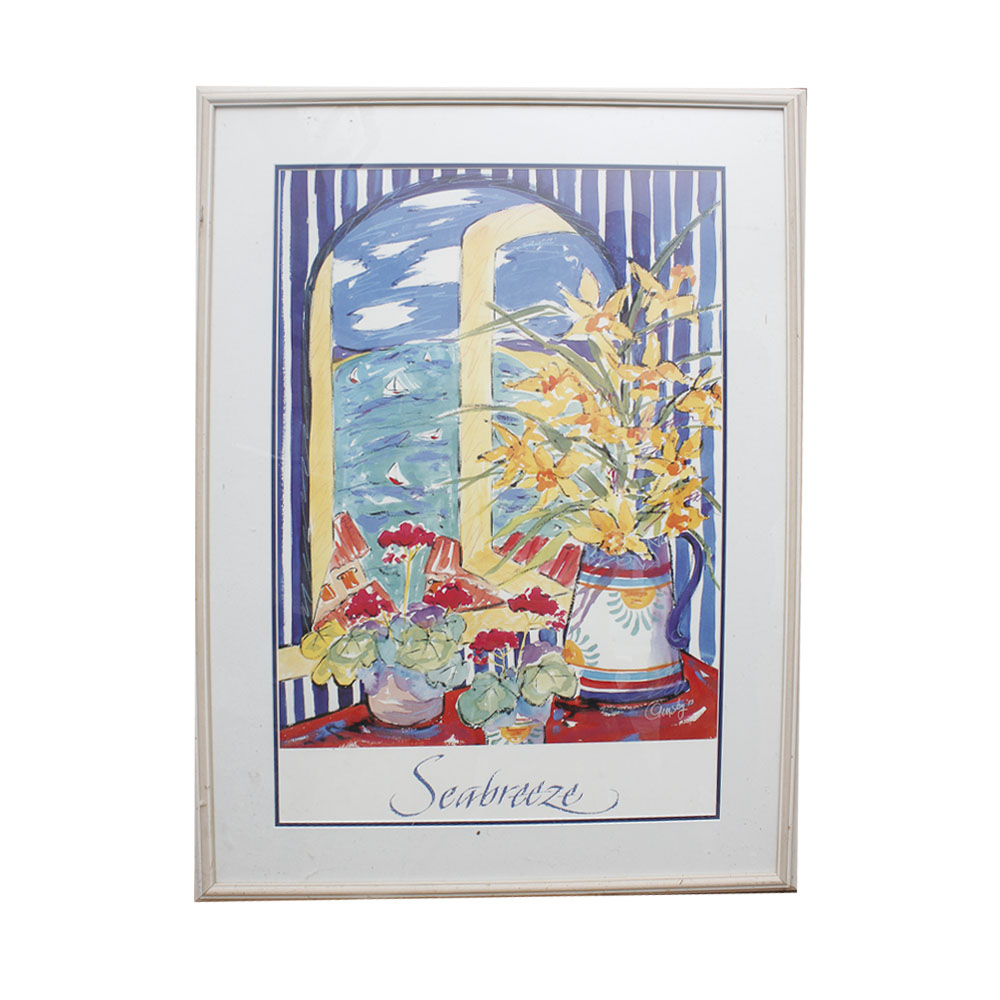 Framed Photo Offset Lithograph of "Seabreeze" by Anne Ormsby