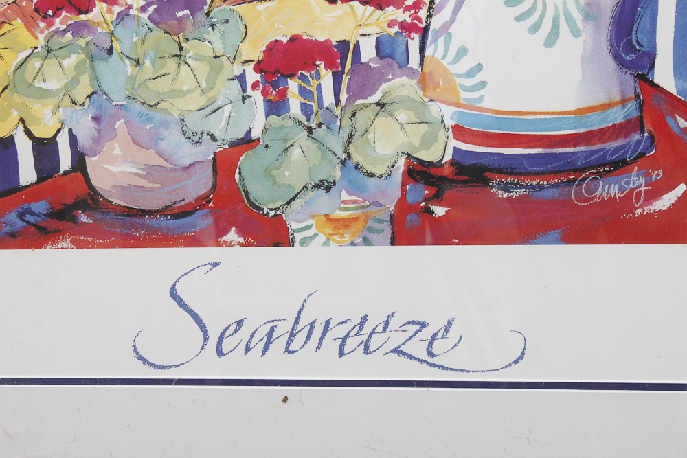 Framed Photo Offset Lithograph of "Seabreeze" by Anne Ormsby