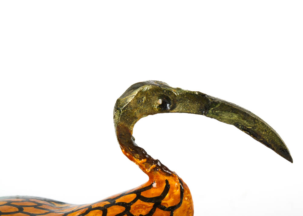 Hand-Painted Bird Art and Carved Gourd Planter