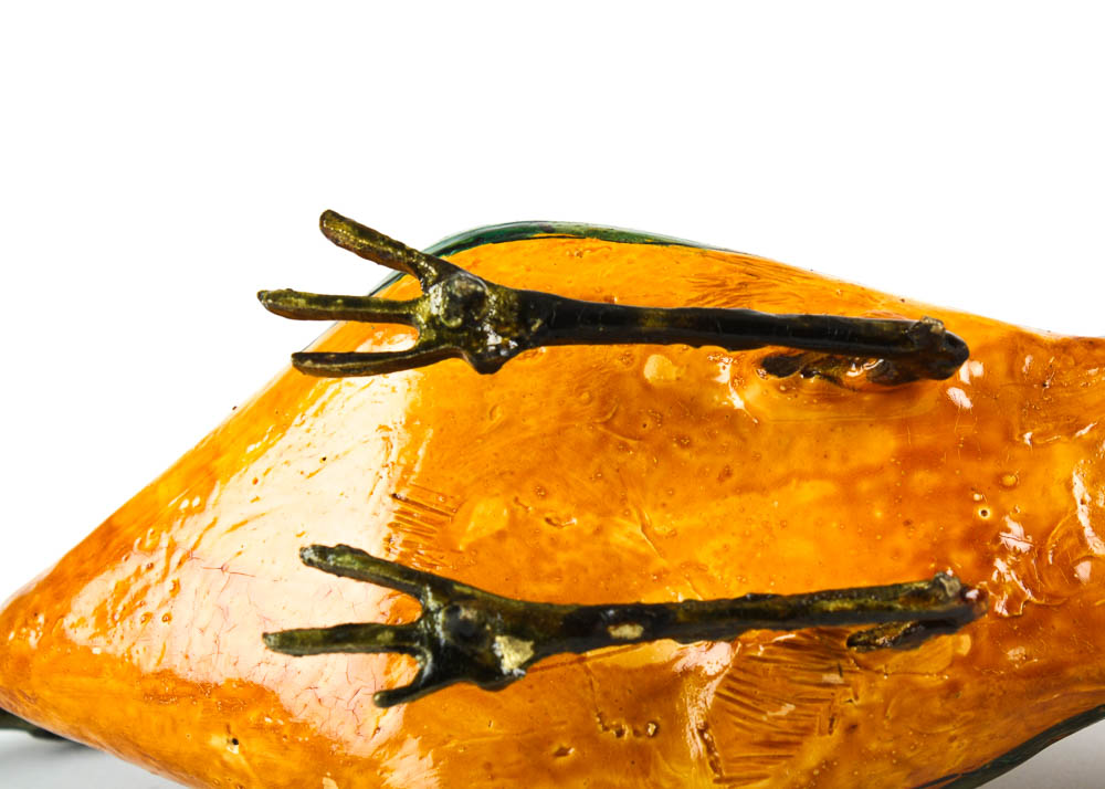 Hand-Painted Bird Art and Carved Gourd Planter