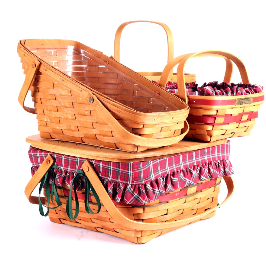 Collection of four Longaberger Handmade Baskets