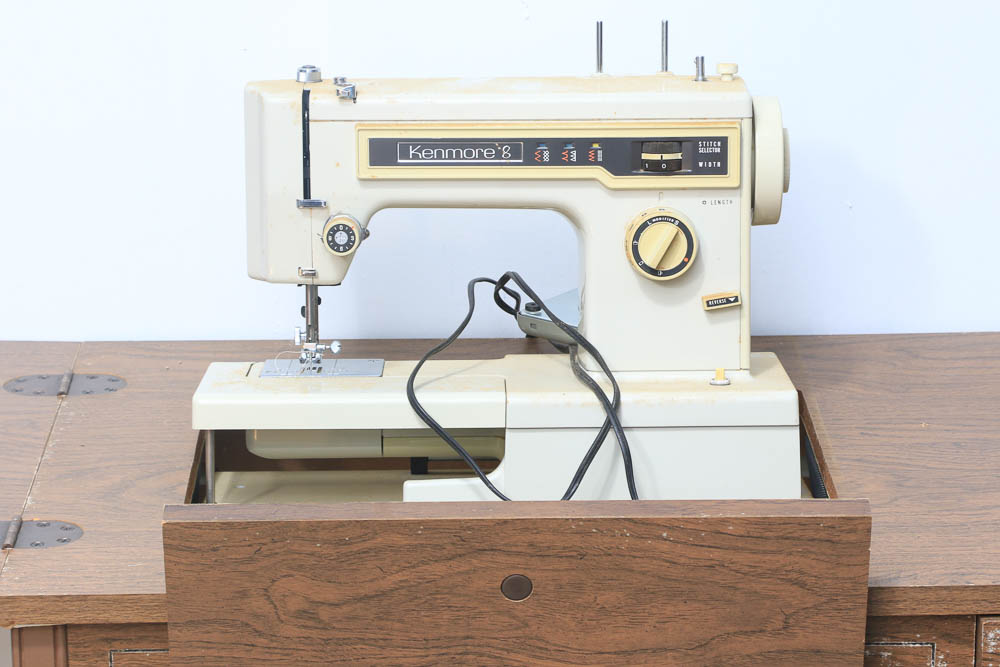 Vintage Kenmore Sewing Machine in Sewing Table