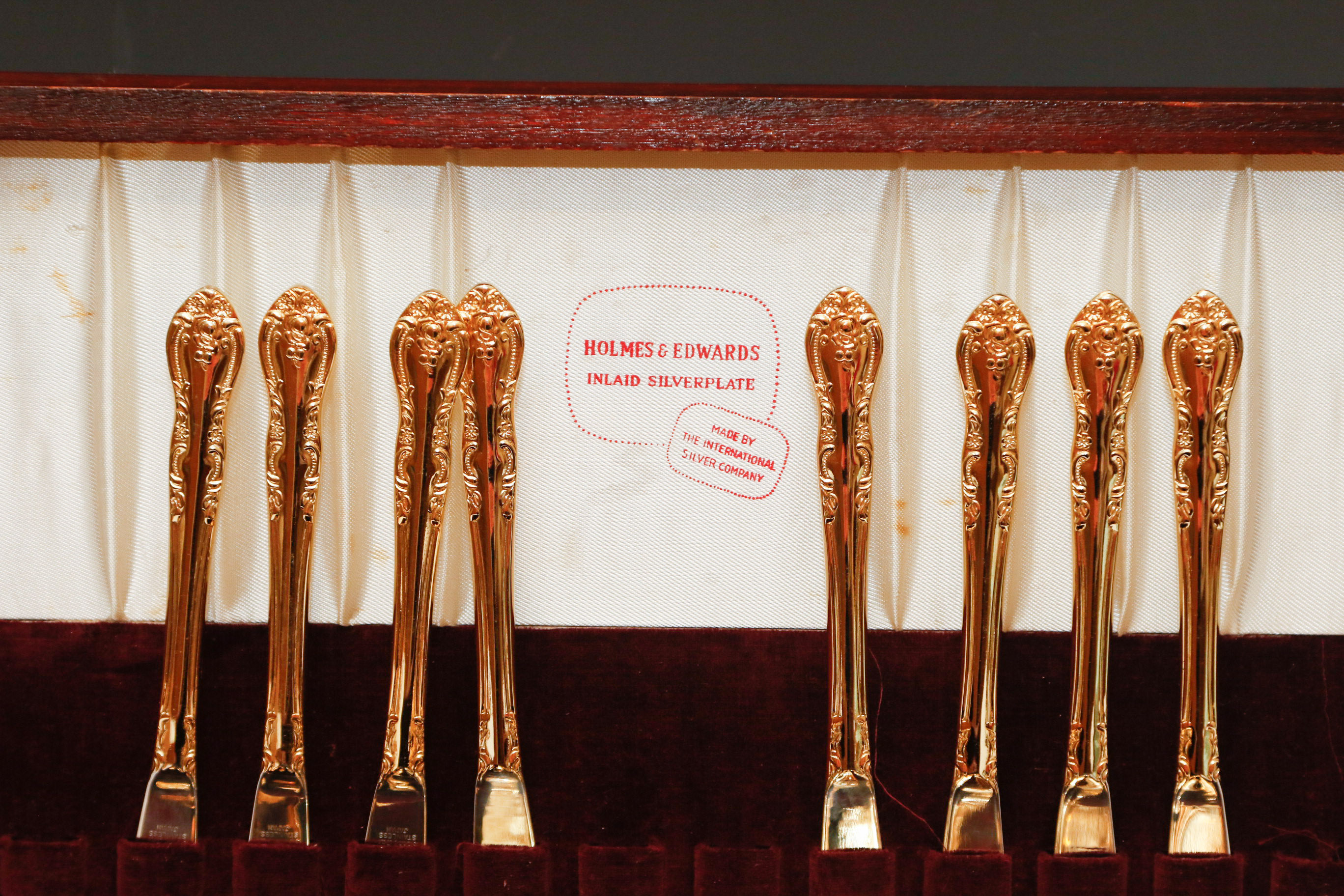 Holmes and Edwards "Sarah Ann" Gold-Plated Stainless Flatware Service for Eight