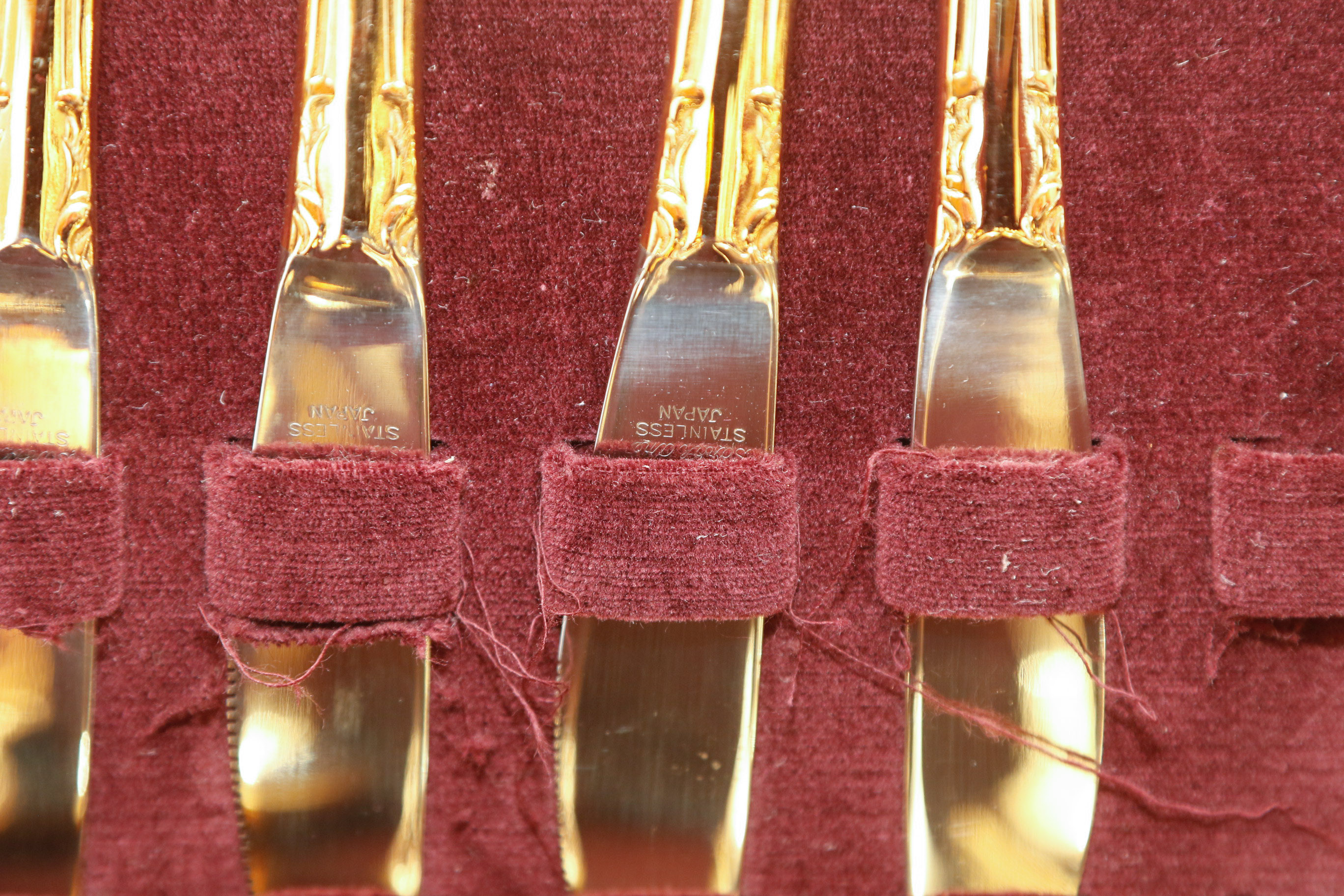 Holmes and Edwards "Sarah Ann" Gold-Plated Stainless Flatware Service for Eight