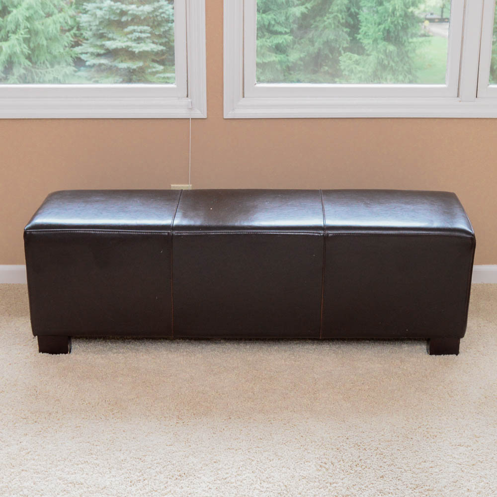 Modern Leather Bench Seat