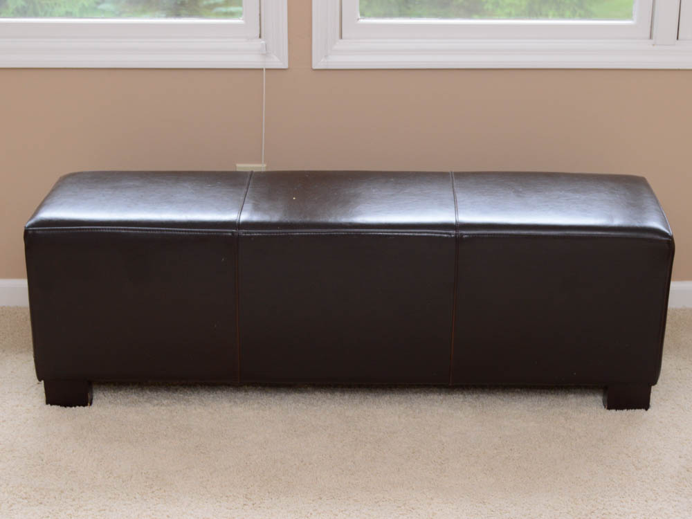 Modern Leather Bench Seat