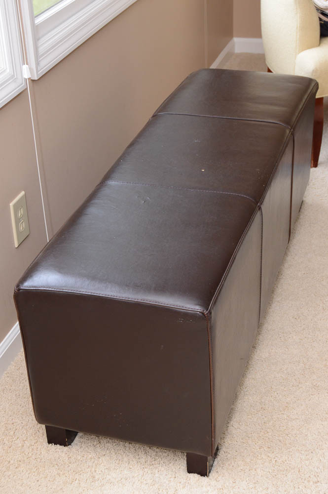 Modern Leather Bench Seat