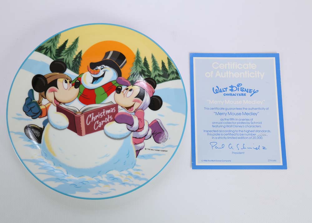 Assortment of Disney Collectors Plates Including Limited Editions