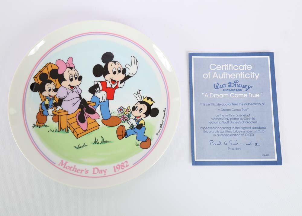 Assortment of Disney Collectors Plates Including Limited Editions