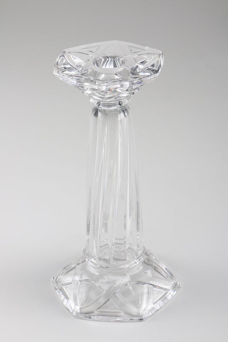 Crystal Assortment with Waterford Wine Glasses and Candlesticks