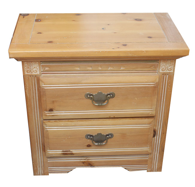 Grouping of Two Knotty Pine Nightstands