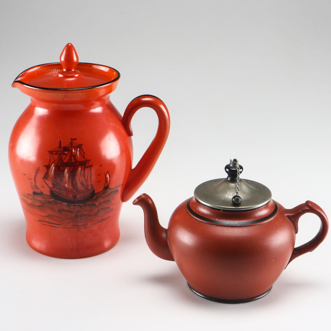 Ceramic Tea Pot and Pitcher Pair
