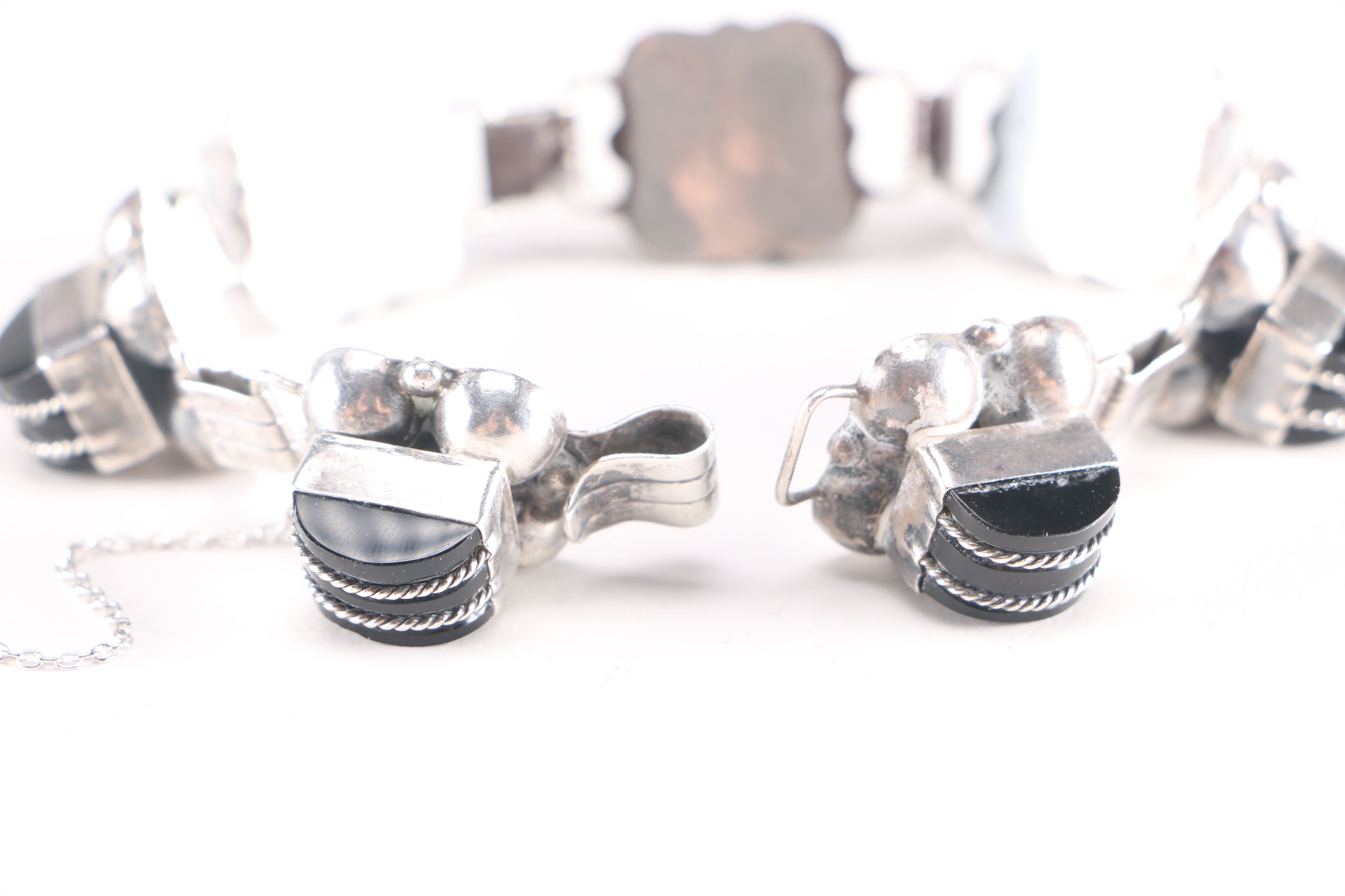 Silver & Onyx Demi Parure