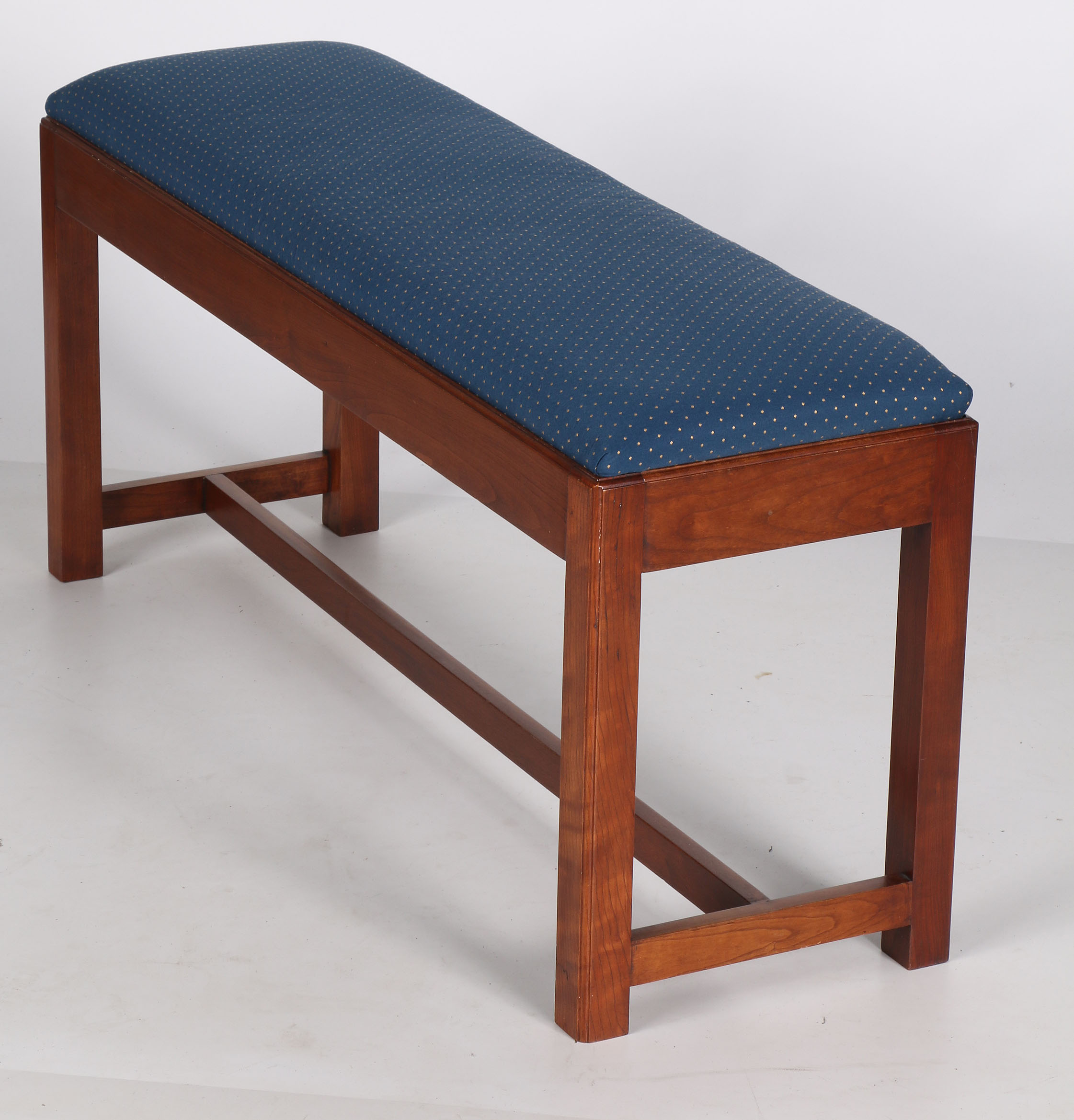 Contemporary Mission-Style Upholstered Bench