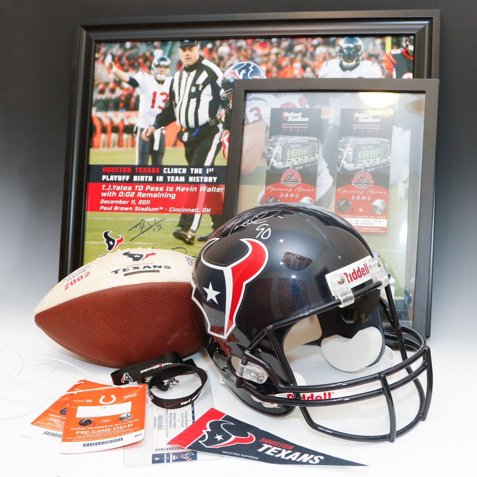 Houston Texans NFL Memorabelia Feat. Mario Williams Autographed Helmet