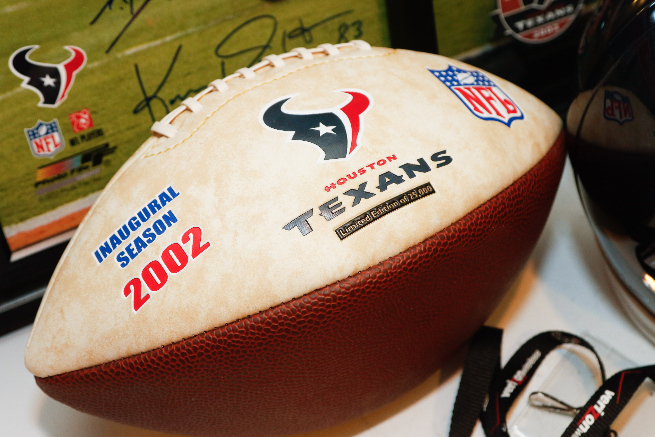 Houston Texans NFL Memorabelia Feat. Mario Williams Autographed Helmet