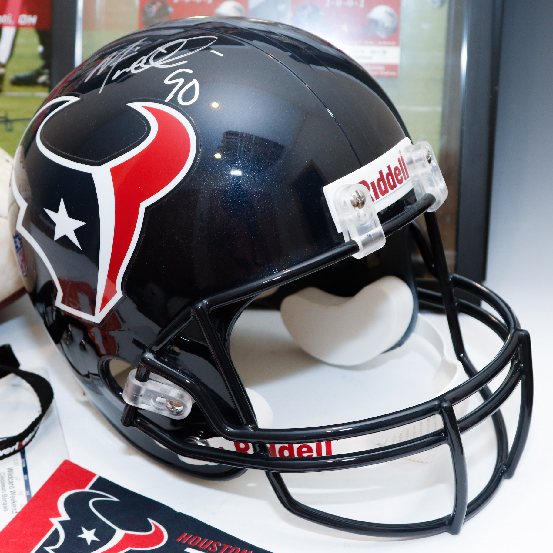 Houston Texans NFL Memorabelia Feat. Mario Williams Autographed Helmet