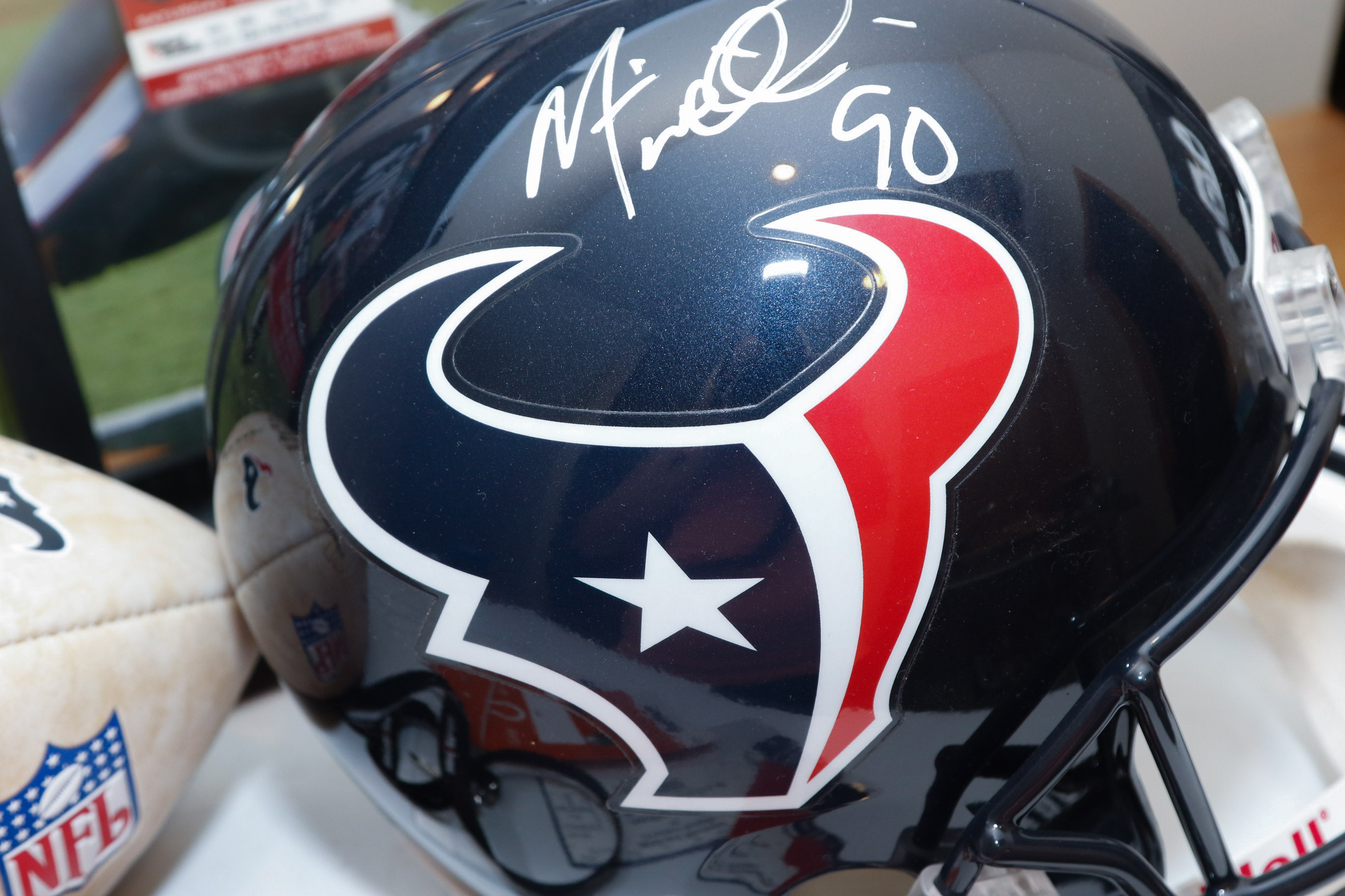 Houston Texans NFL Memorabelia Feat. Mario Williams Autographed Helmet