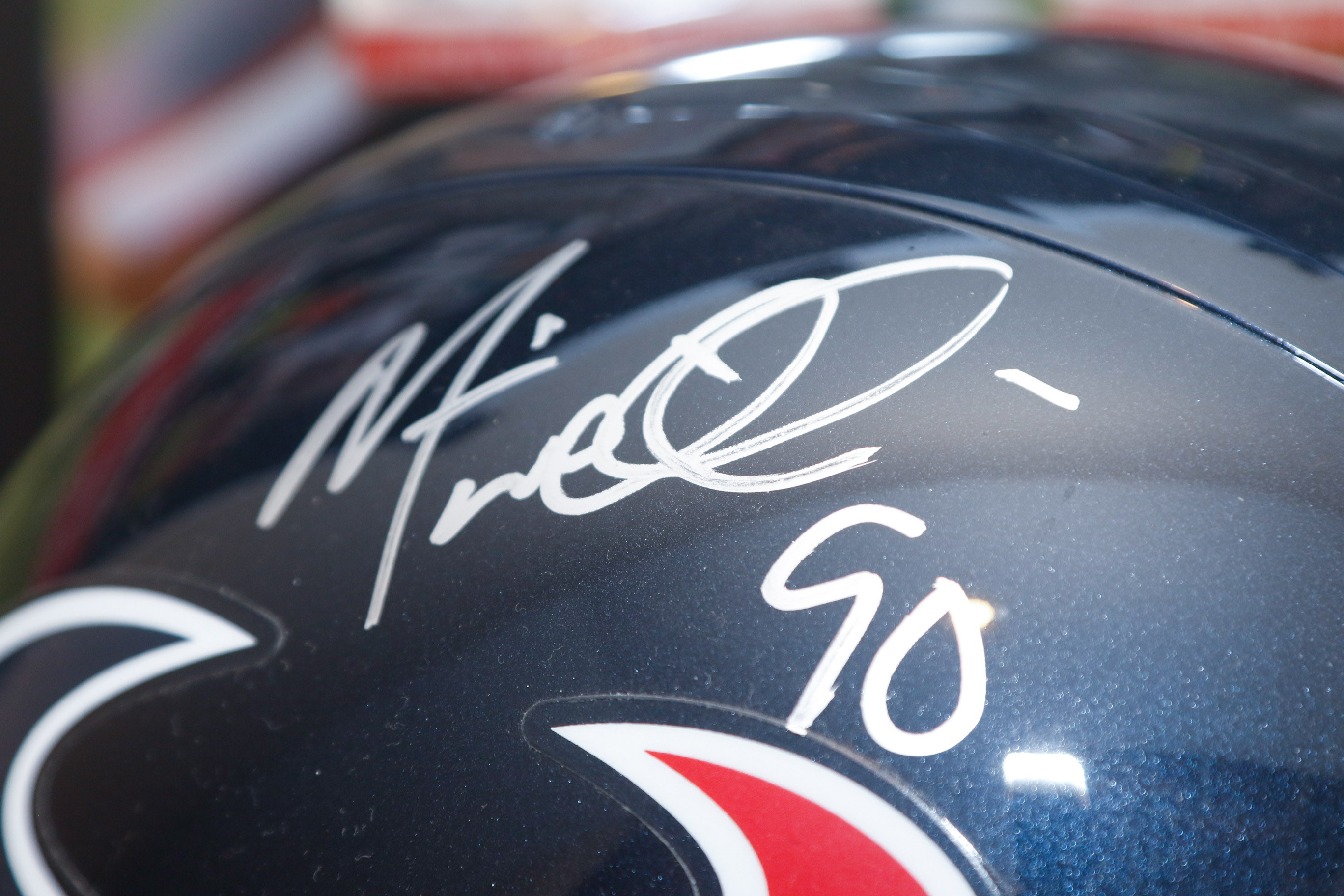 Houston Texans NFL Memorabelia Feat. Mario Williams Autographed Helmet