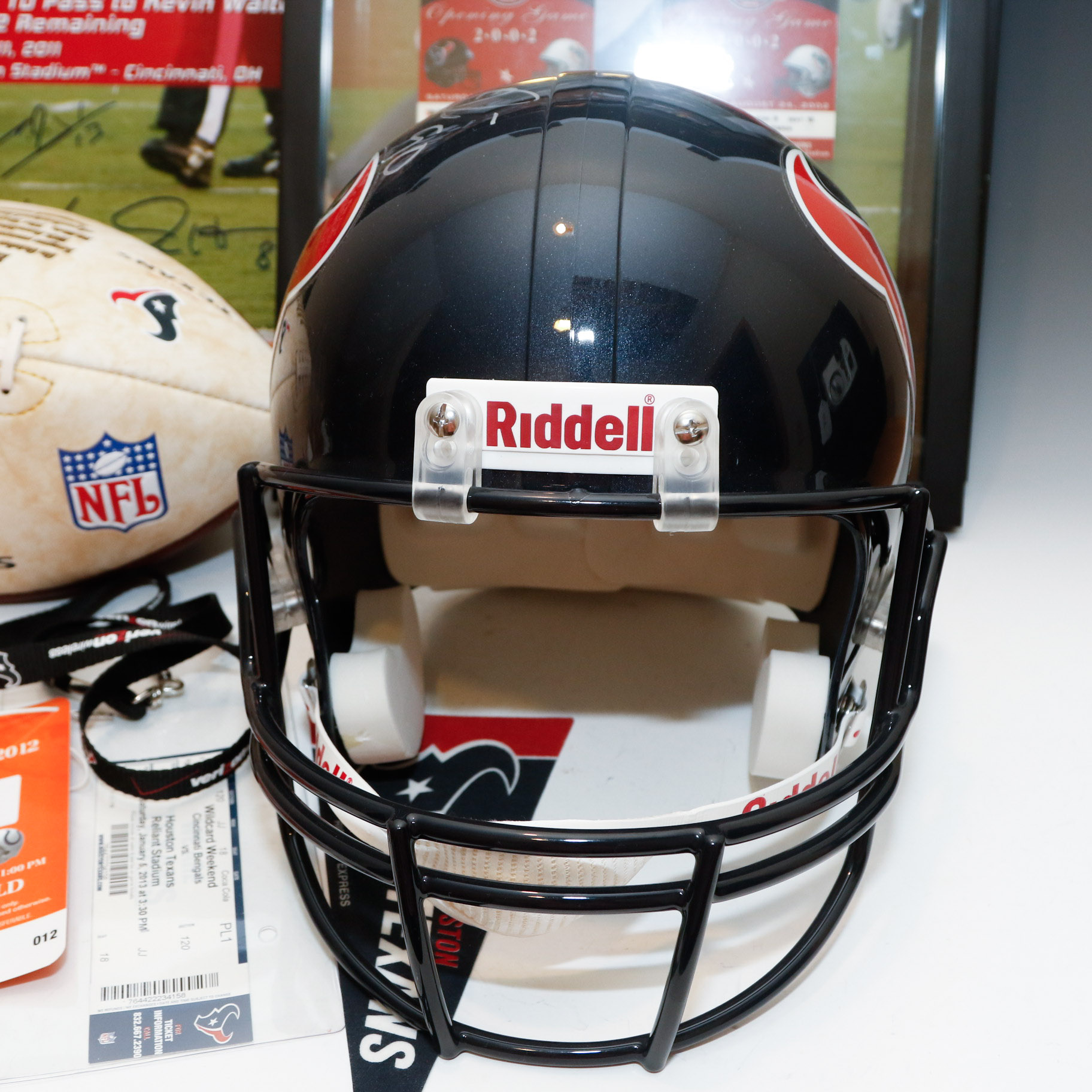 Houston Texans NFL Memorabelia Feat. Mario Williams Autographed Helmet