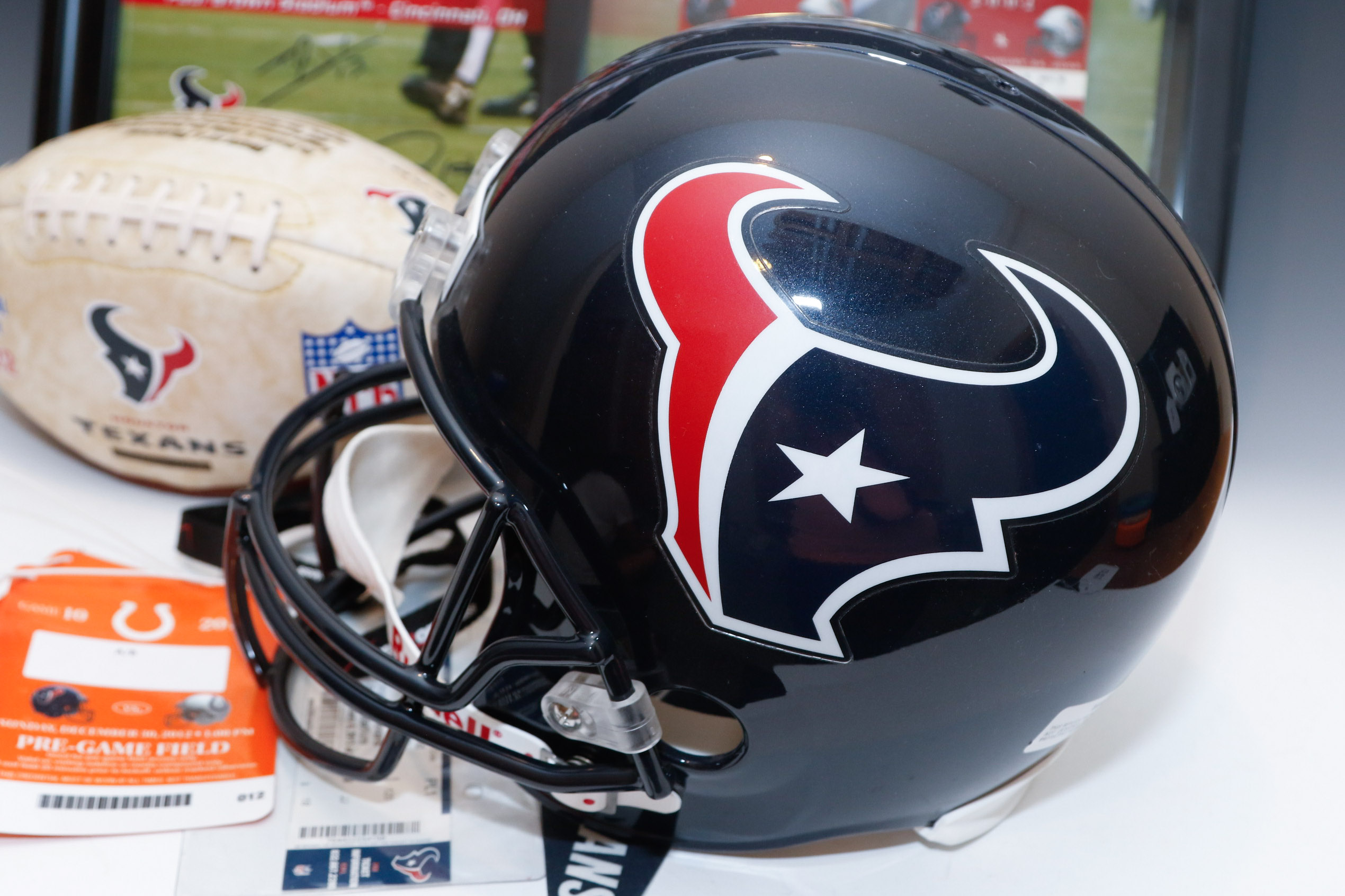 Houston Texans NFL Memorabelia Feat. Mario Williams Autographed Helmet