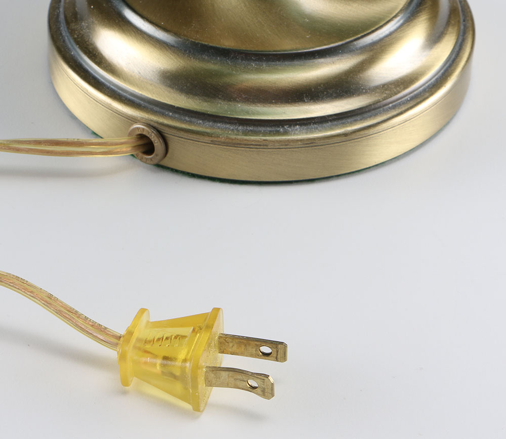 Green Glass Electrified Oil Lamp