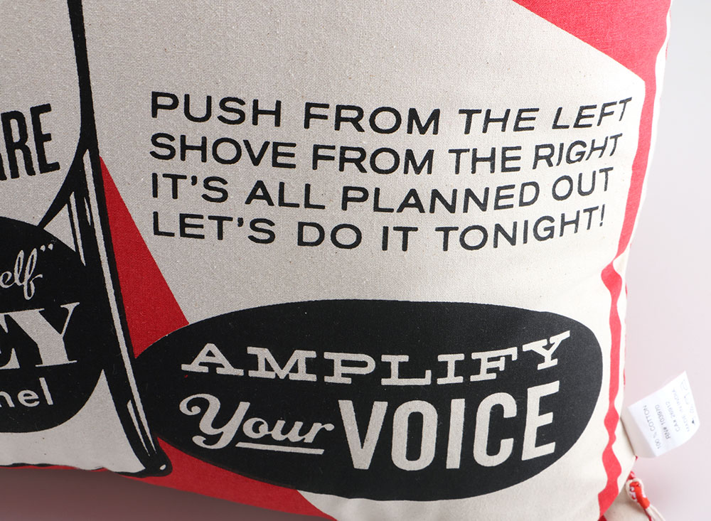 Pair Of Shepard Fairey Pillows