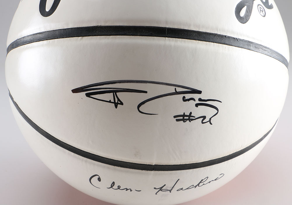Signed Tim Duncan & Clem Haskins Basketball