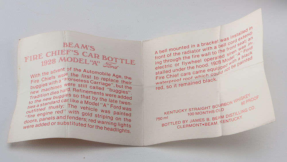 Jim Beam Fire Chief's Car Decanter