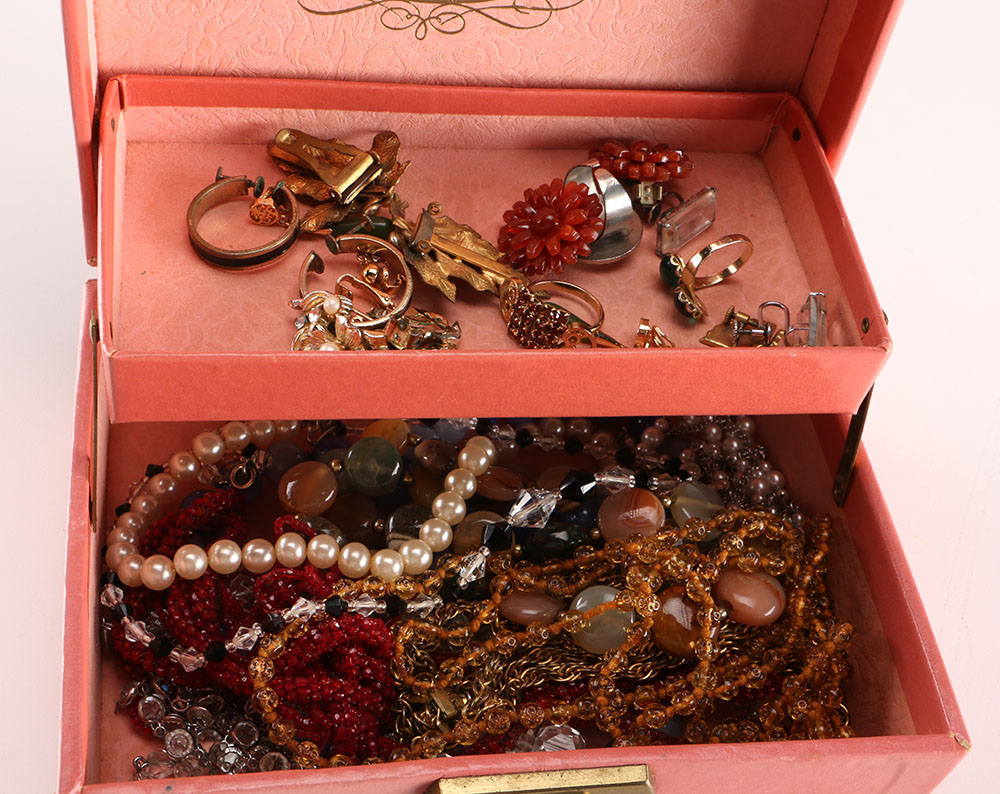 Vintage Costume Jewelry & Box