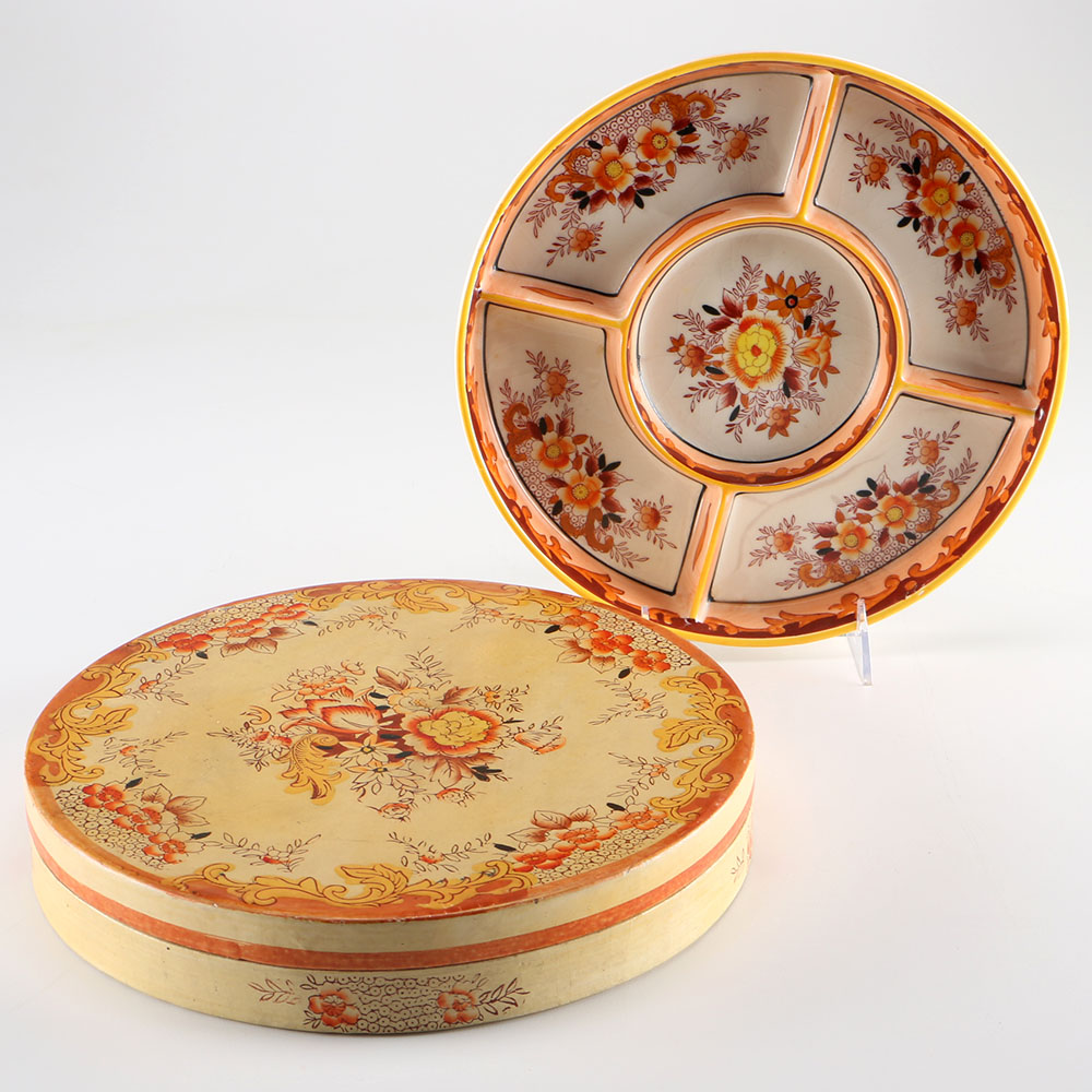 Hand Painted Divided Bowl