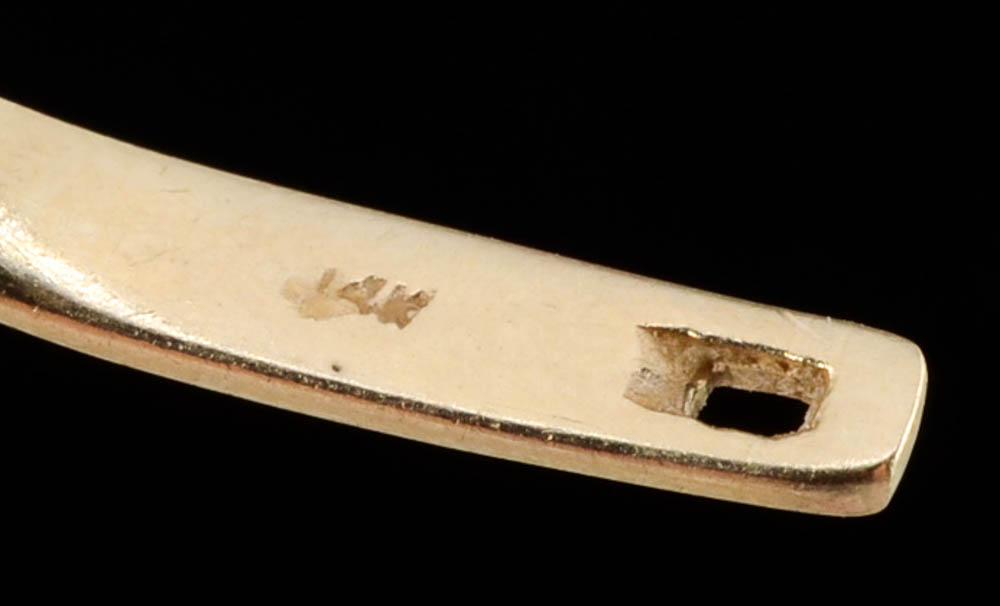 14K Yellow Gold Lapis Hinged Hoop Earrings