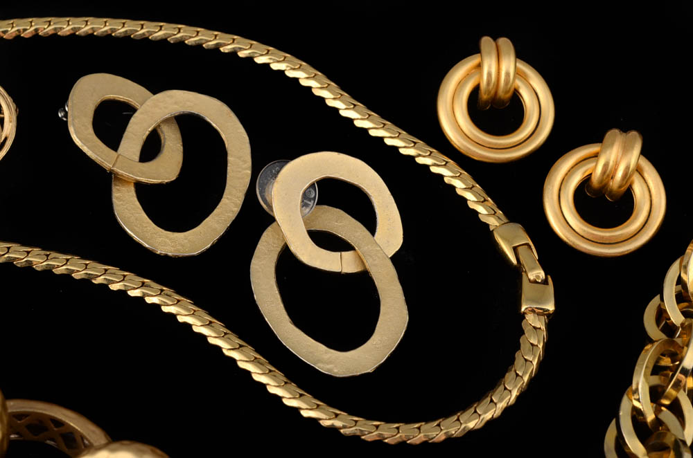 Gold Tone Costume Jewelry Collection