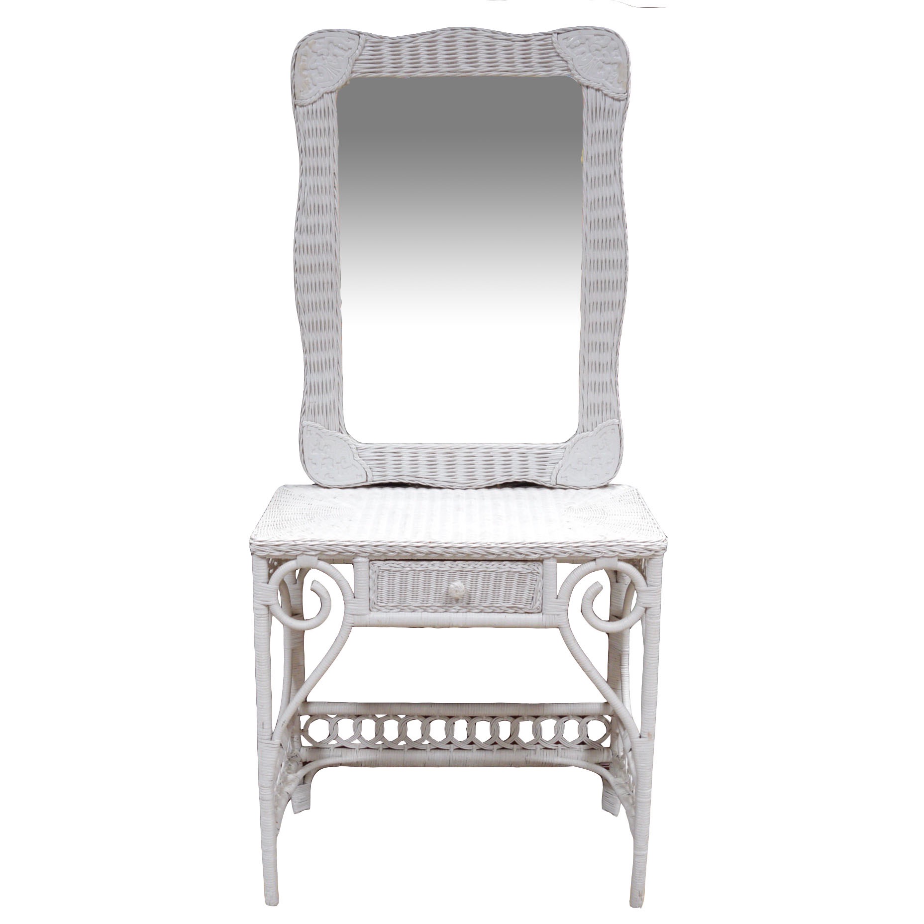 Pier 1 Jamaica Collection Mirror and Wicker Vanity