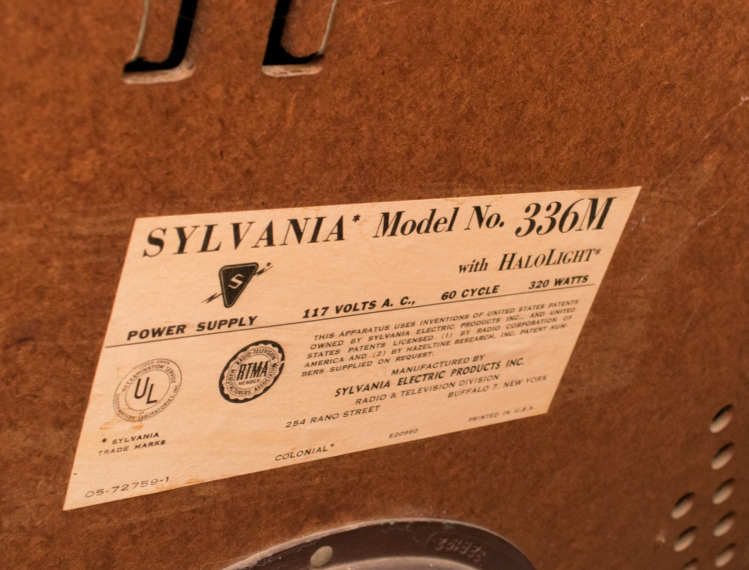 1950s Sylvania Television with HaloLight