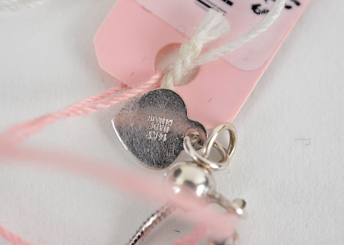 14K White Gold Diamond and Sapphire Pendant Necklace