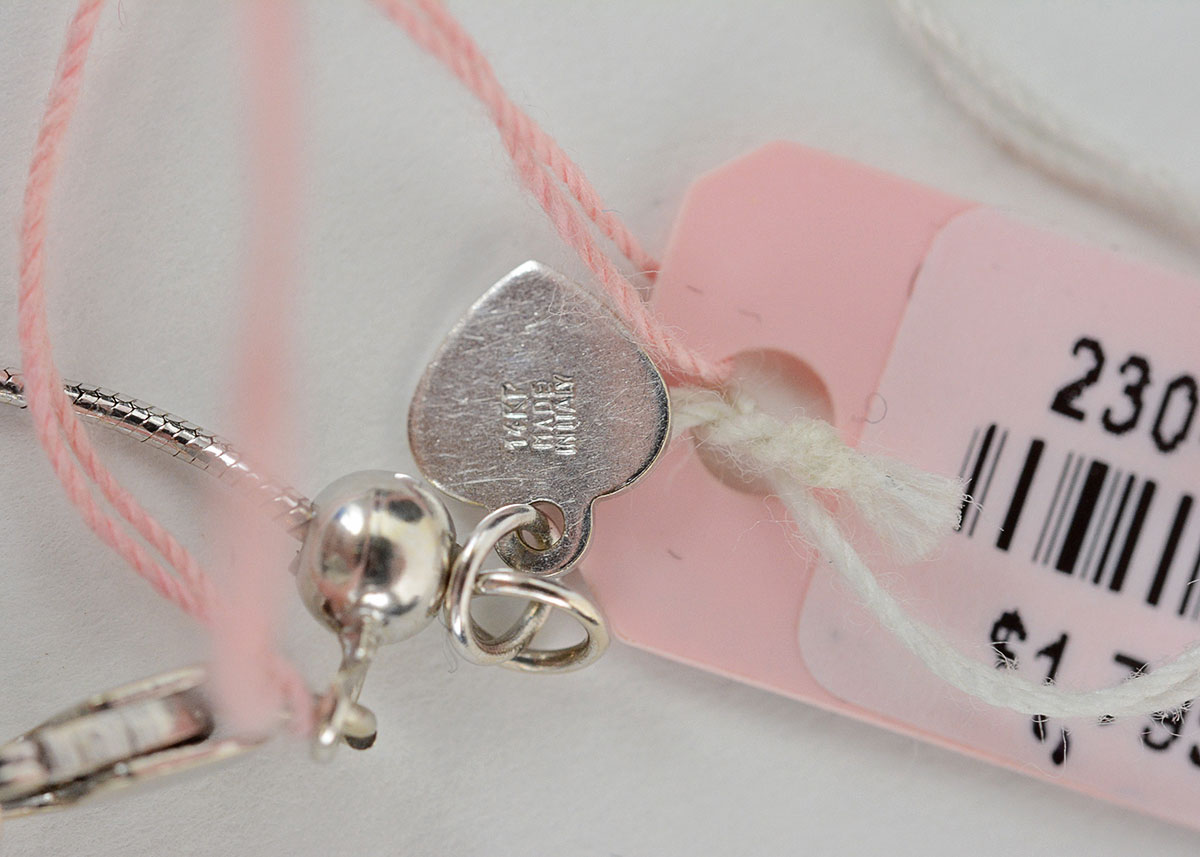 14K White Gold Diamond and Sapphire Pendant Necklace