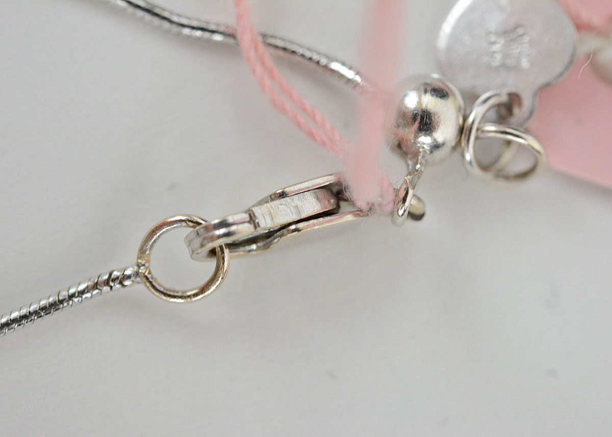 14K White Gold Diamond and Sapphire Pendant Necklace