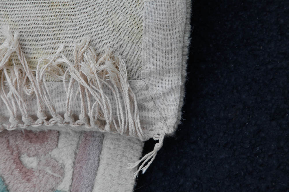 Tufted and Carved Floral Wool Area Rug