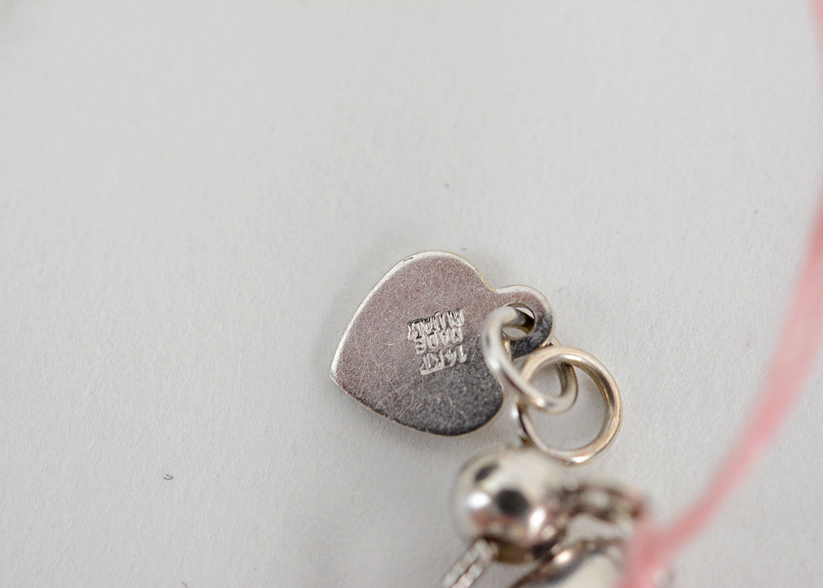 14K White Gold Diamond and Sapphire Pendant Necklace