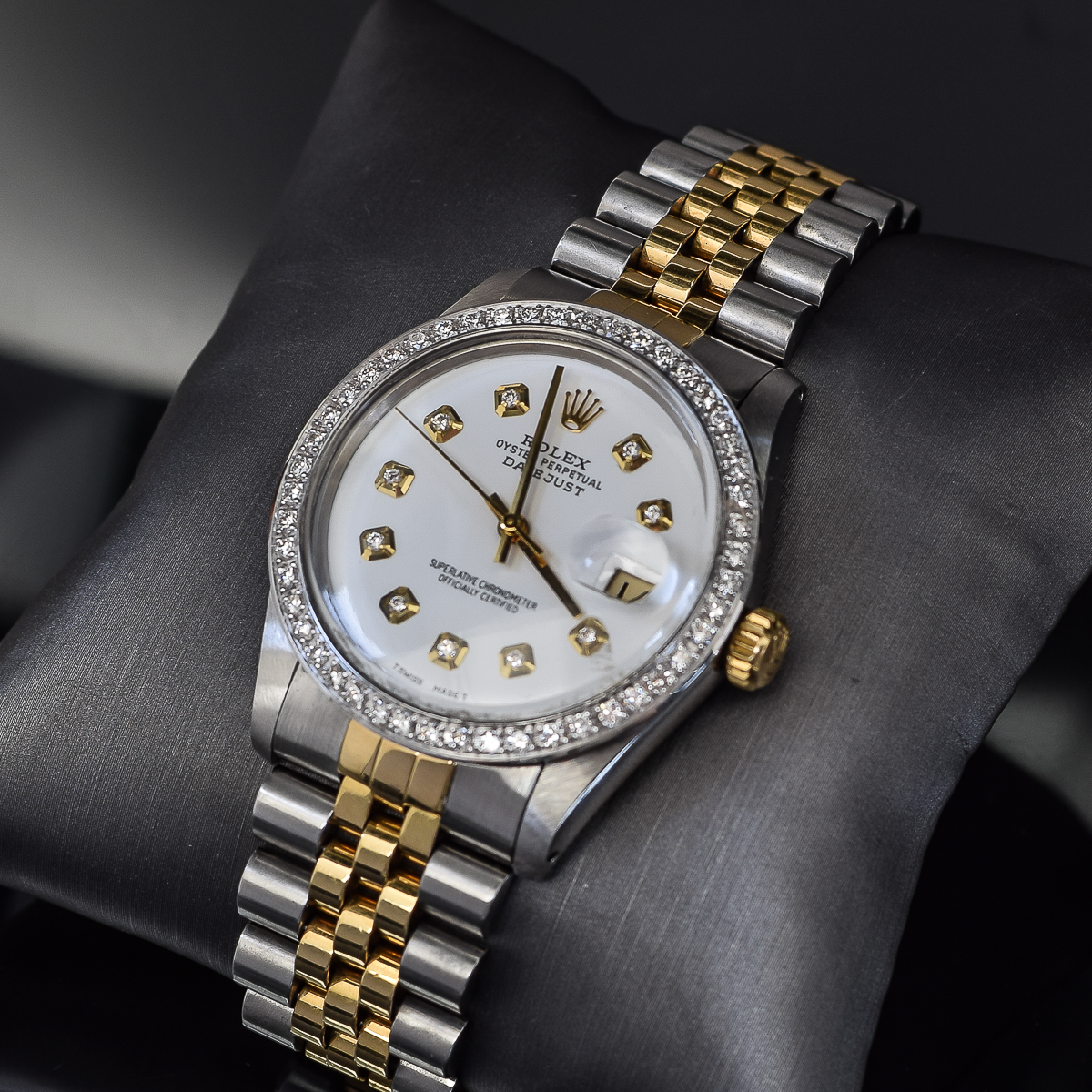 Men's Rolex Datejust 18K Yellow Gold and Diamond Watch