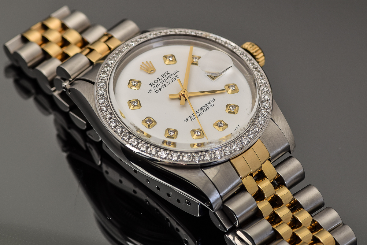 Men's Rolex Datejust 18K Yellow Gold and Diamond Watch